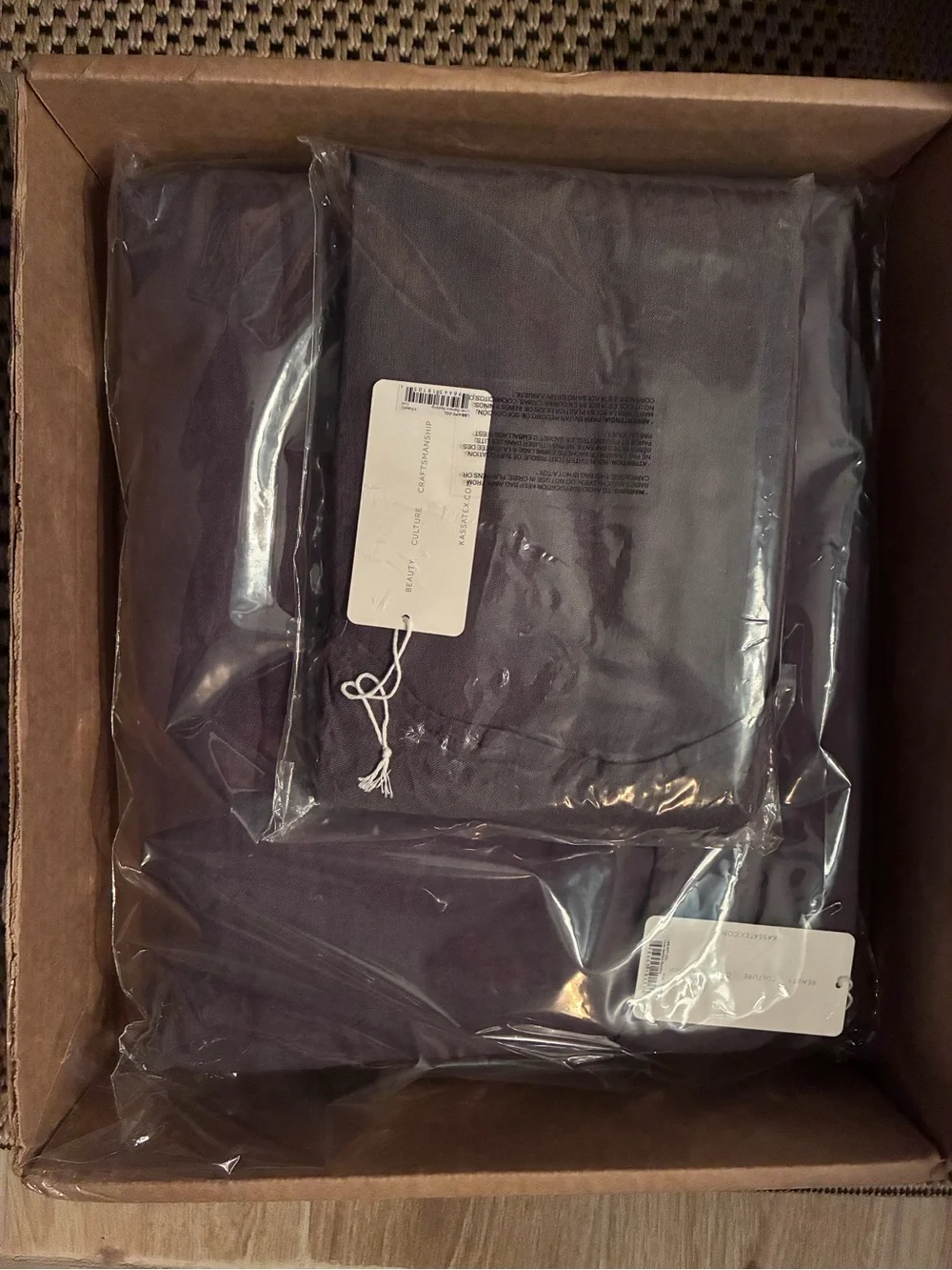 Kassatex Linen Bamboo King Fitted Sheet & Pillowcases - Coal